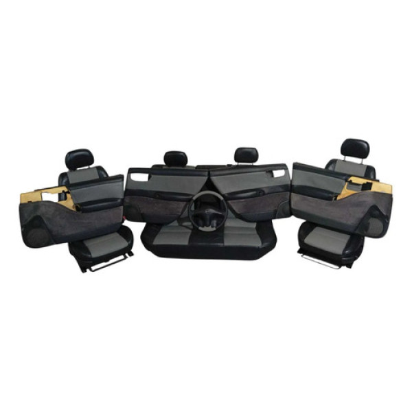 Jogo Bancos Couro Forros Porta E Volante Vectra 1997 2005 Cinza E Preto