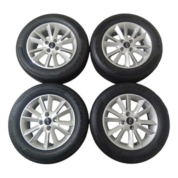 Jogo Roda 4x100 Aro 15 195/60/15 Prata