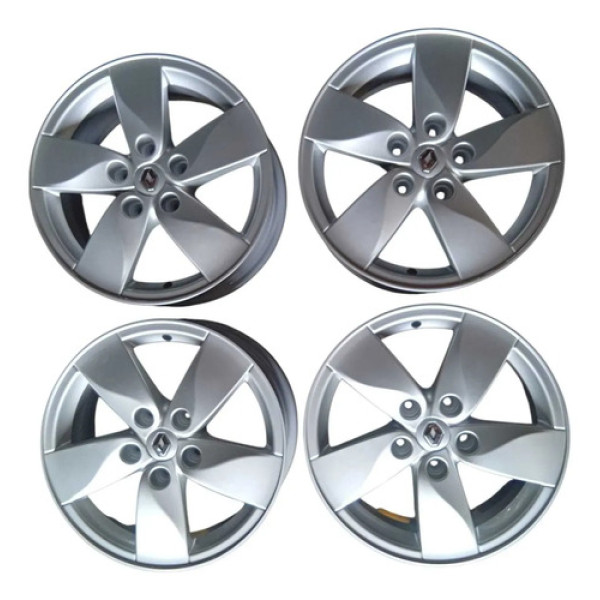 Jogo Roda Renault Fluence Aro 16 Furação 5x114 Mm Prata