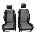 Jogo Bancos Couro Forros Porta E Volante Vectra 1997 2005 Cinza E Preto